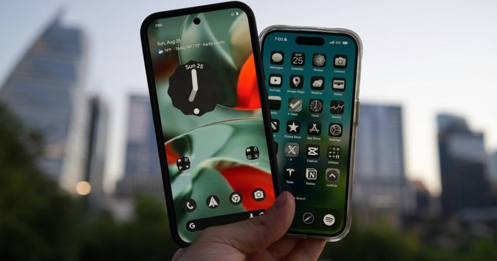 Two Smartphones Placed End-to-End