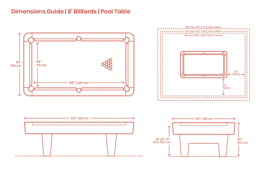 8 Foot Pool Table Dimensions: The Complete Size Guide